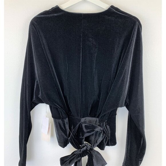 NWT Good American Dolman Velour Top In Black Size 2 - Picture 4 of 13